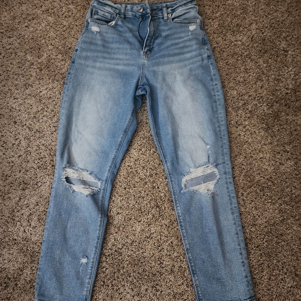 American Eagle Outfitters Distressed Blue Skinny Jeans